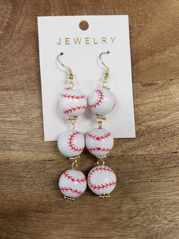 Baseball Dangle Earrings