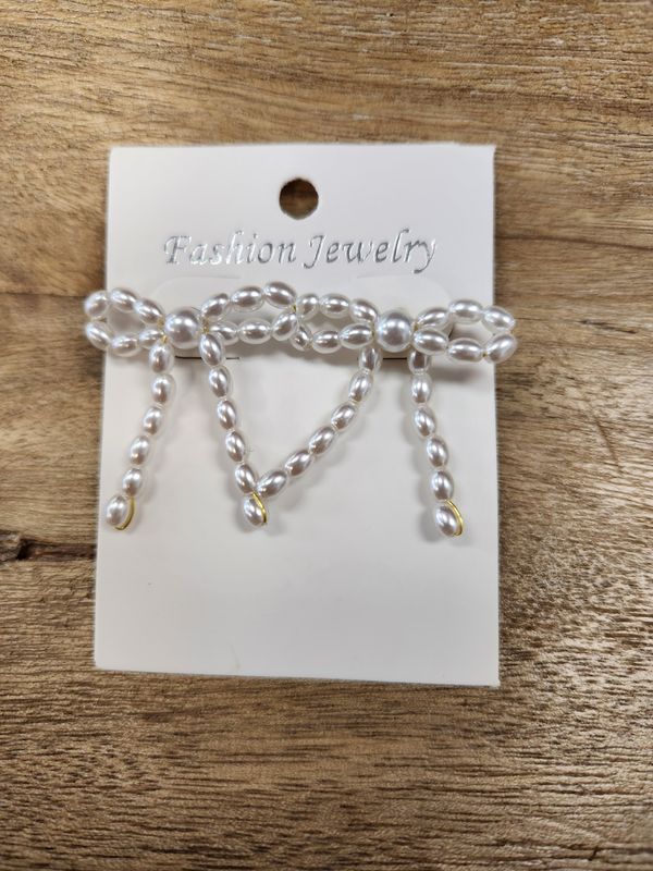 Pearl Bow Earrings