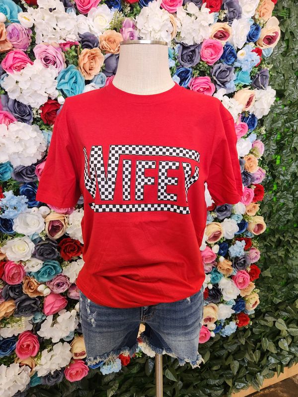 Wifey Checkered Tee