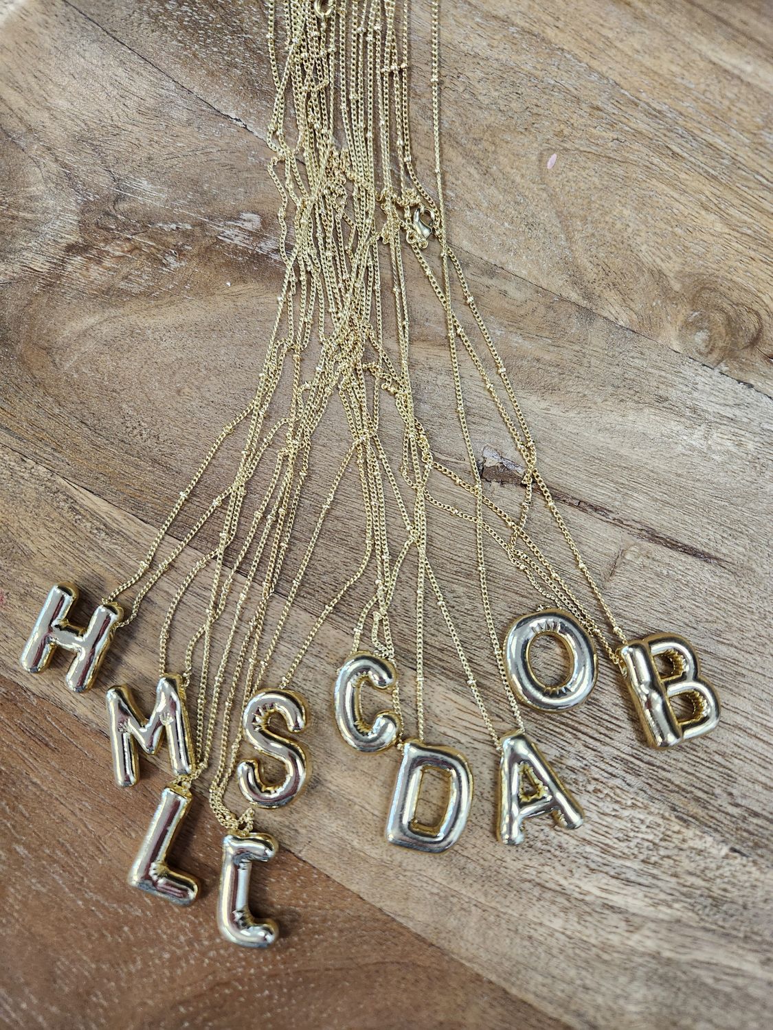 Large Bubble Initial Necklace