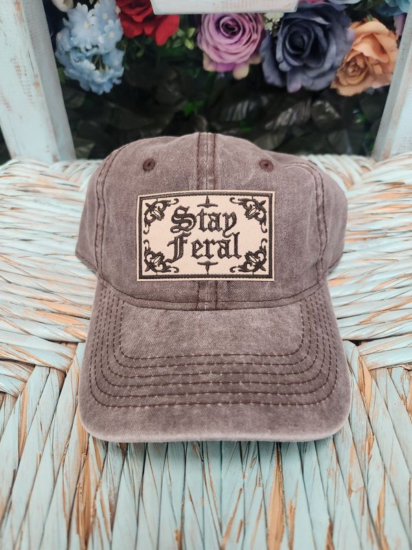 Stay feral baseball cap