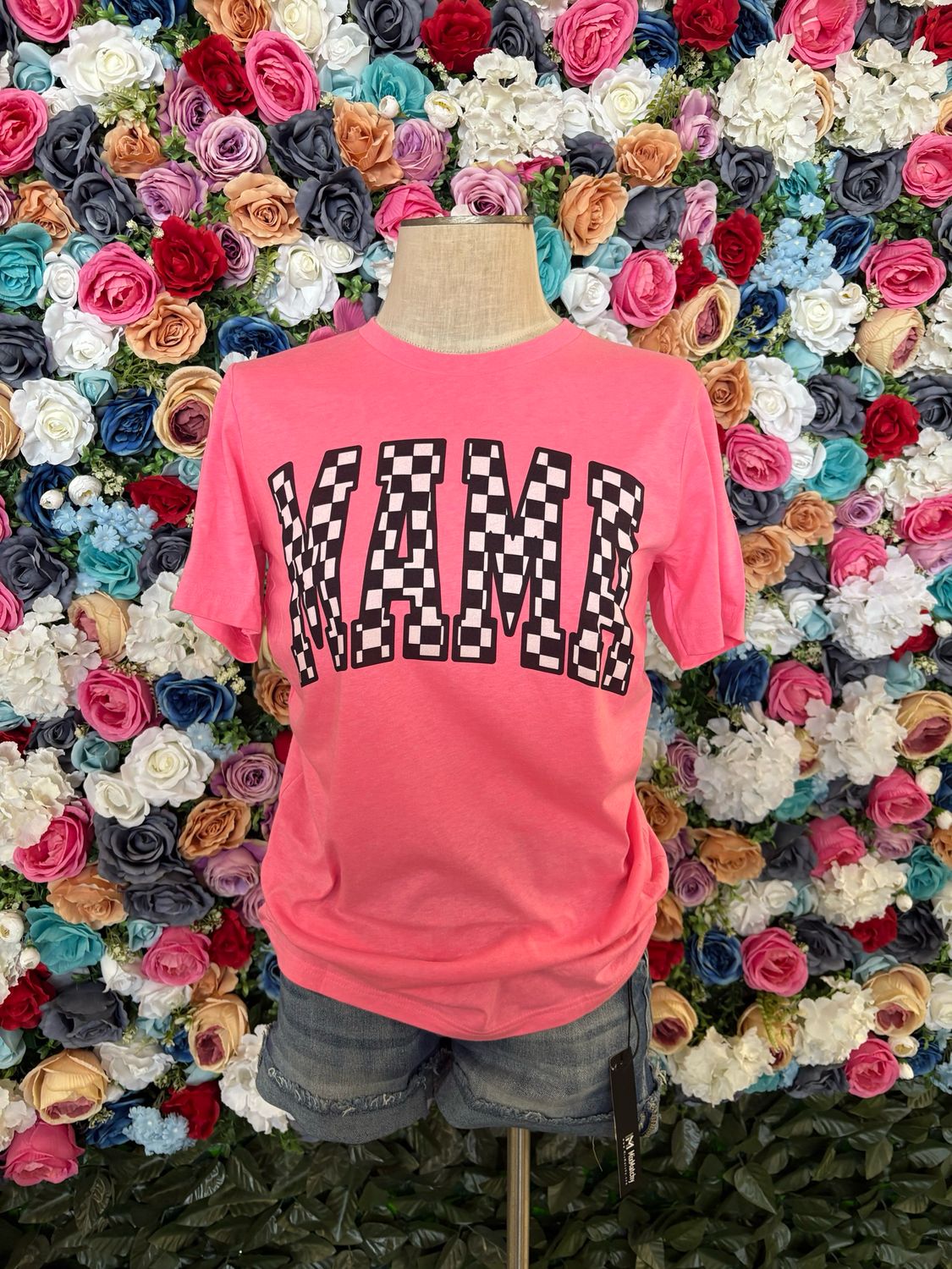 Mama checkered tee