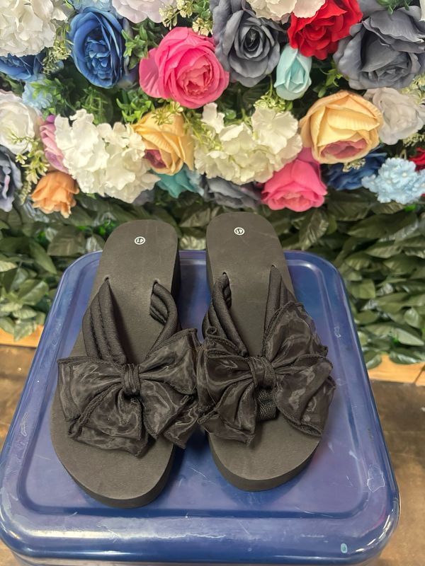 Black Bow Sandals