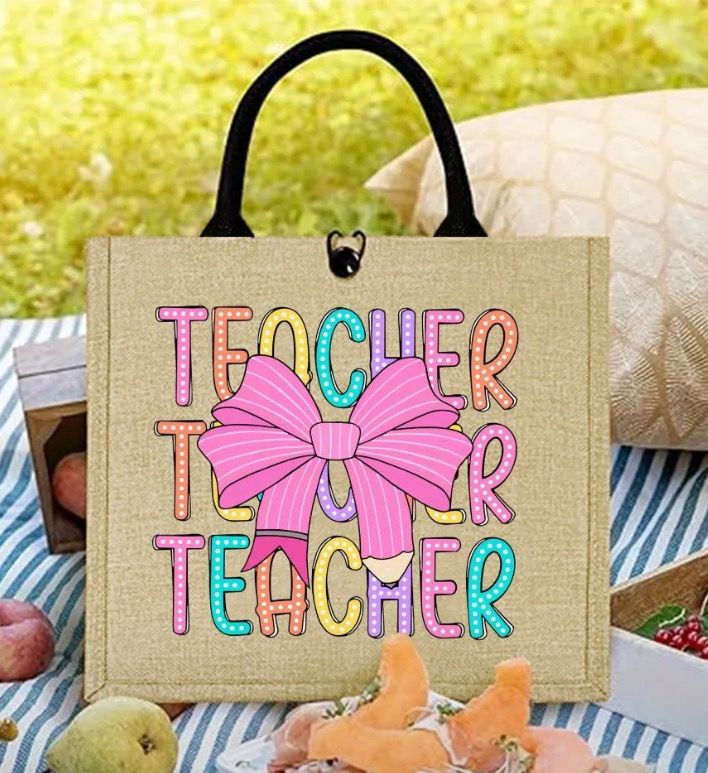 Teacher burlap bag