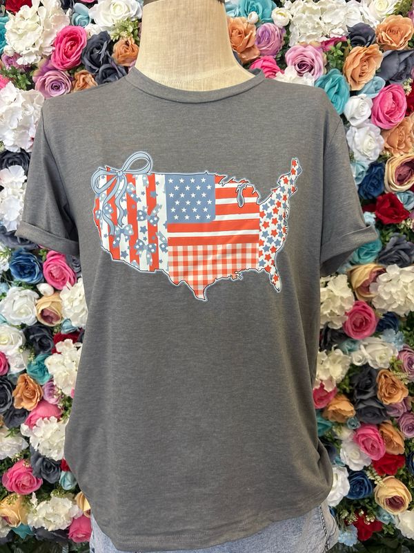 United States Grey Bow Tee