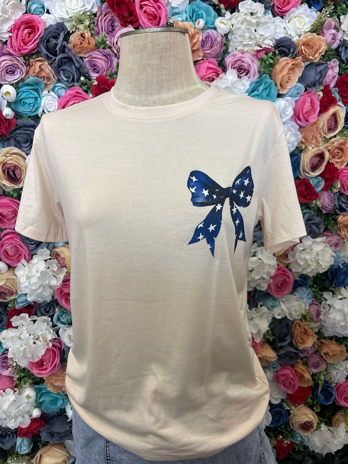 Tan USA bow tee