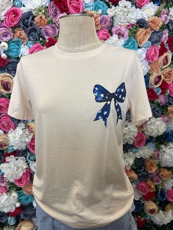 Tan USA bow tee
