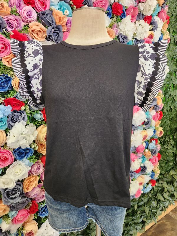 Black Ruffle Top 