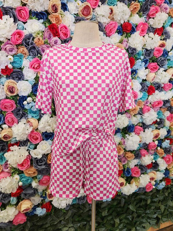 Checkered Lounge Short Set