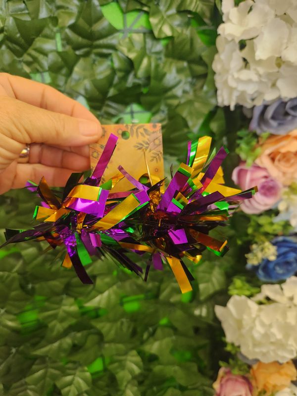 Mardi Gras Tinsel Earring