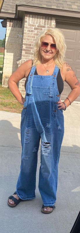 Distressed Baggy Overalls 