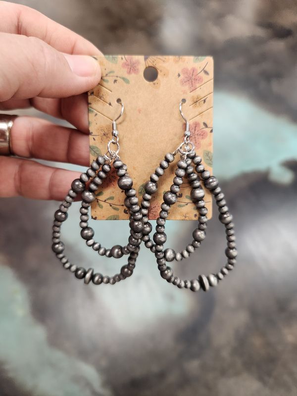 Double Stack Teardrop Navajo Pearl Earring