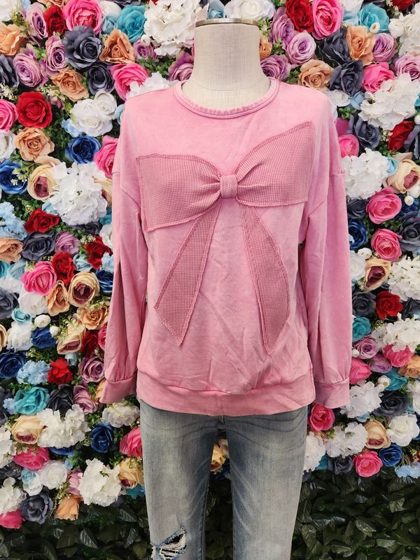 Mineral Wash Bow Shirt