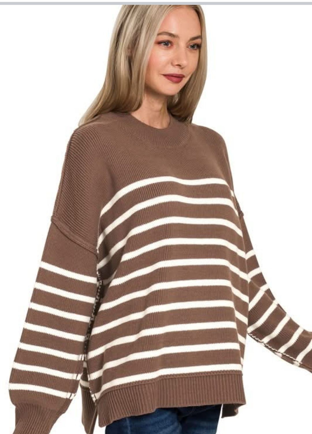 stripe oversized sweater