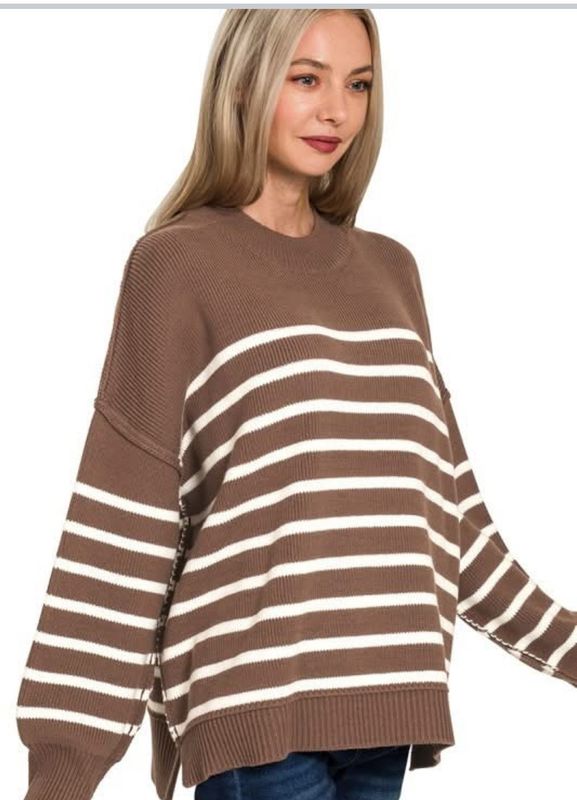 stripe oversized sweater