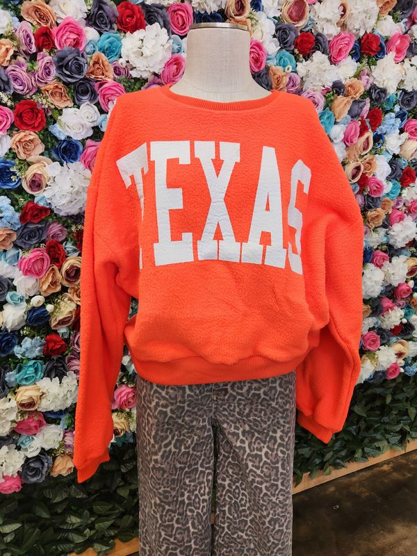 Oversized Crewneck Neon Orange Texas