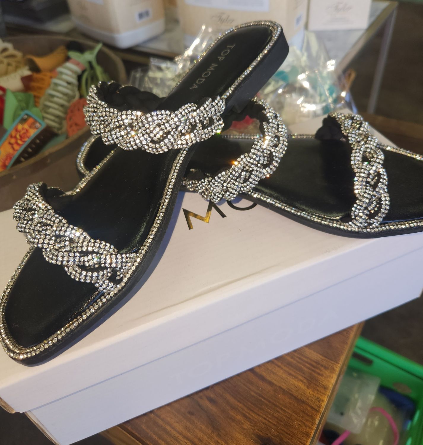 Black Bling Sandals*