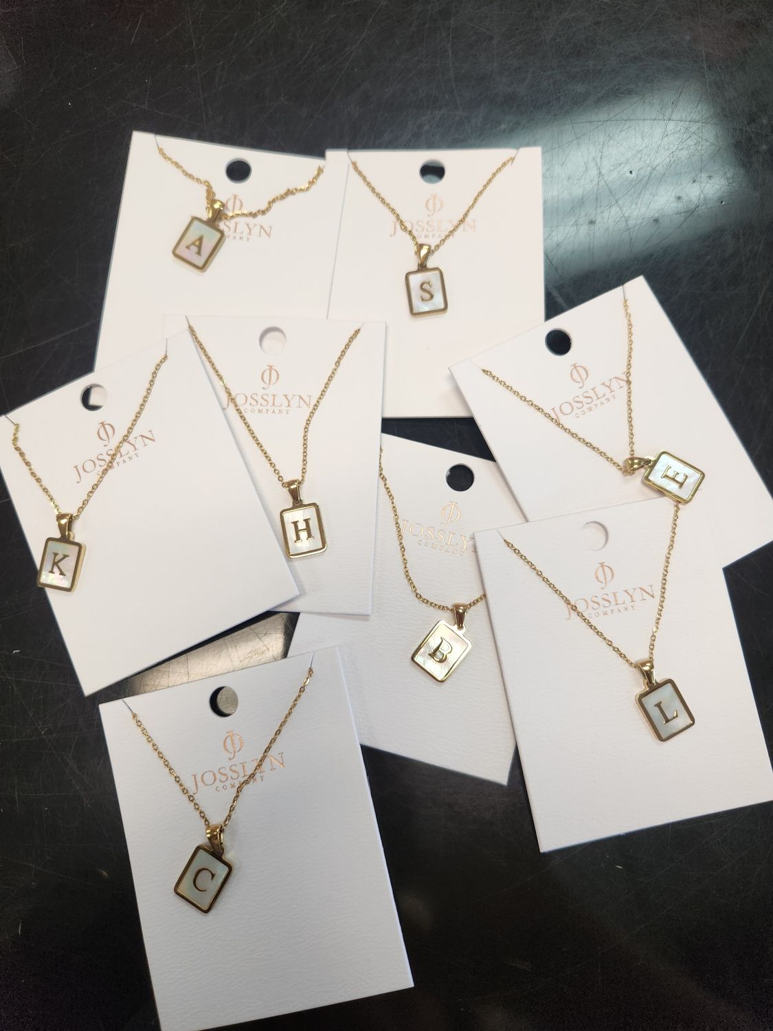 Mother of Pearl Initial Necklace 