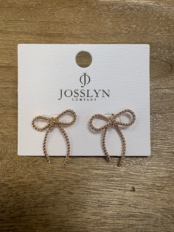 small rope bow earrings
