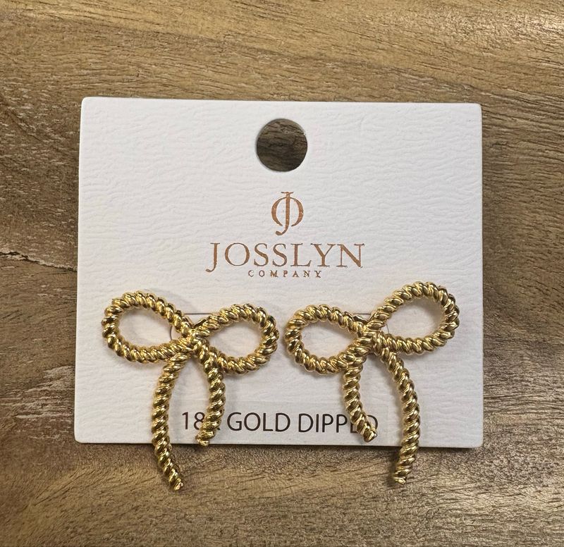 Large rope bow earrings