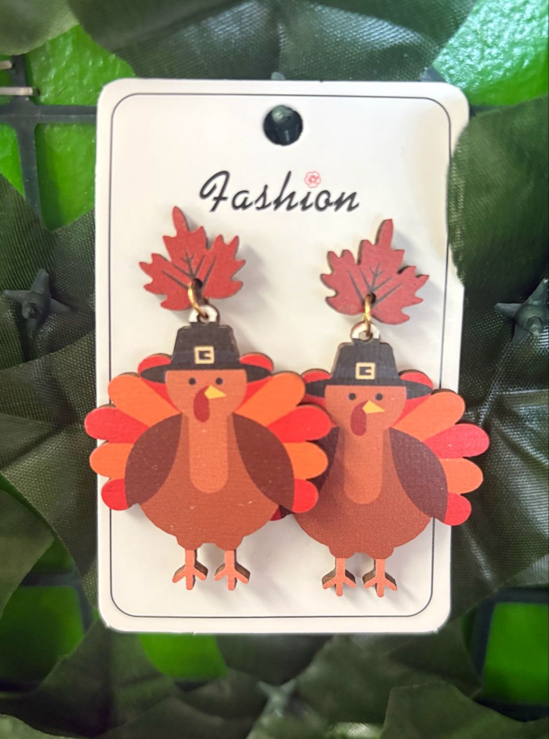 Fall turkey earrings