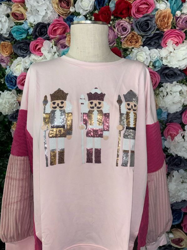 Sequin Nutcracker Corduroy Sweatshirt 