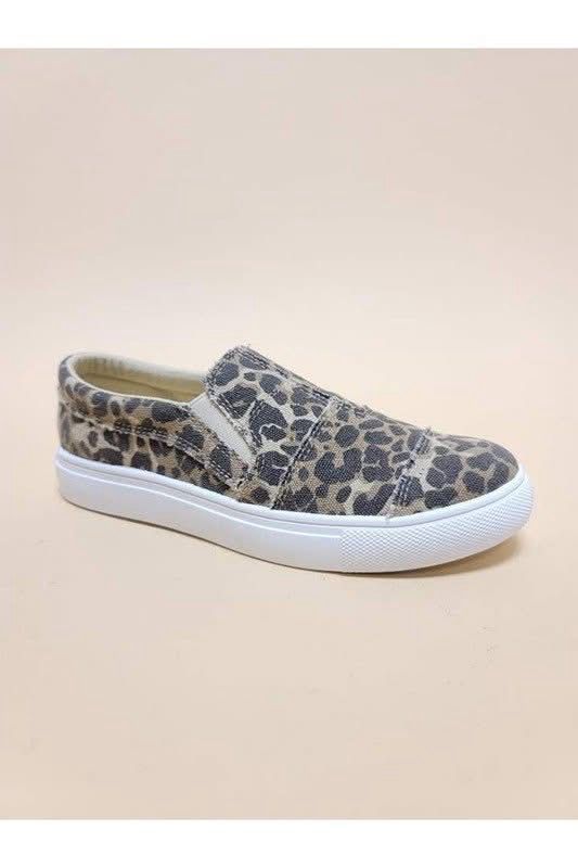 Leopard slip on sneakers 