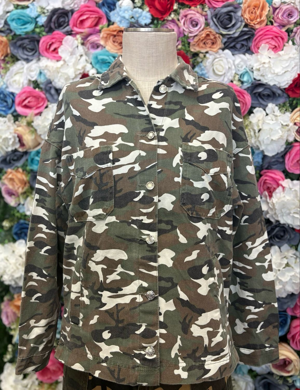Camo button up jacket