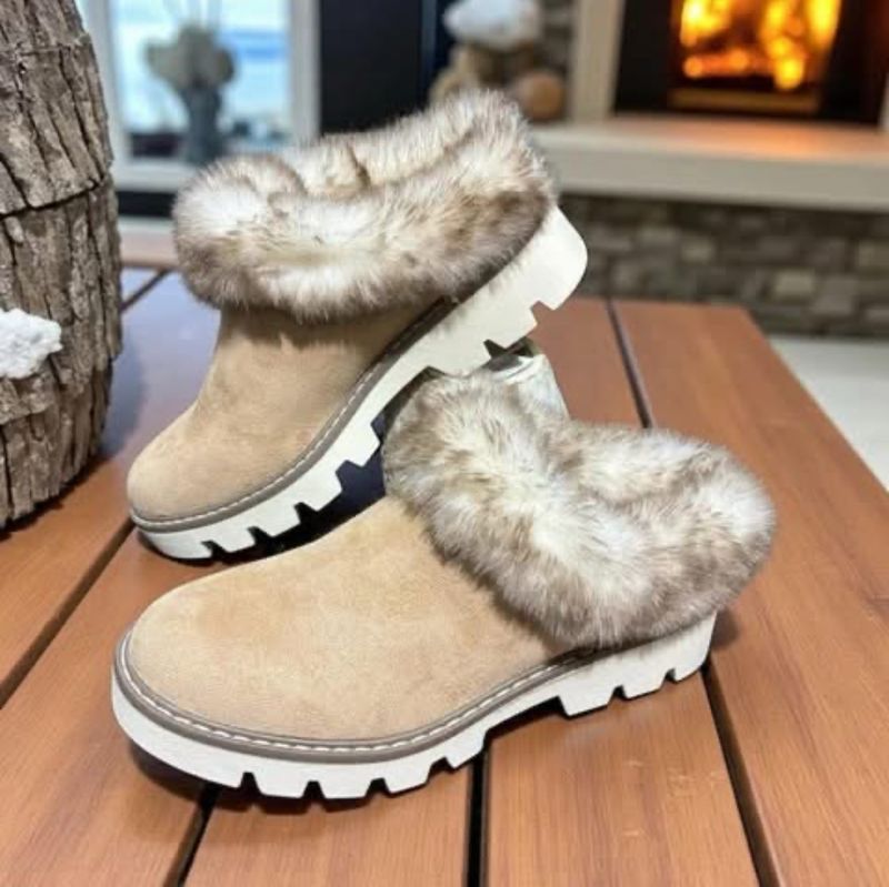 Taupe Fur VERY G Slides