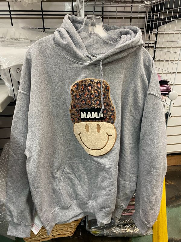 Mama sequin patch hoodie XL