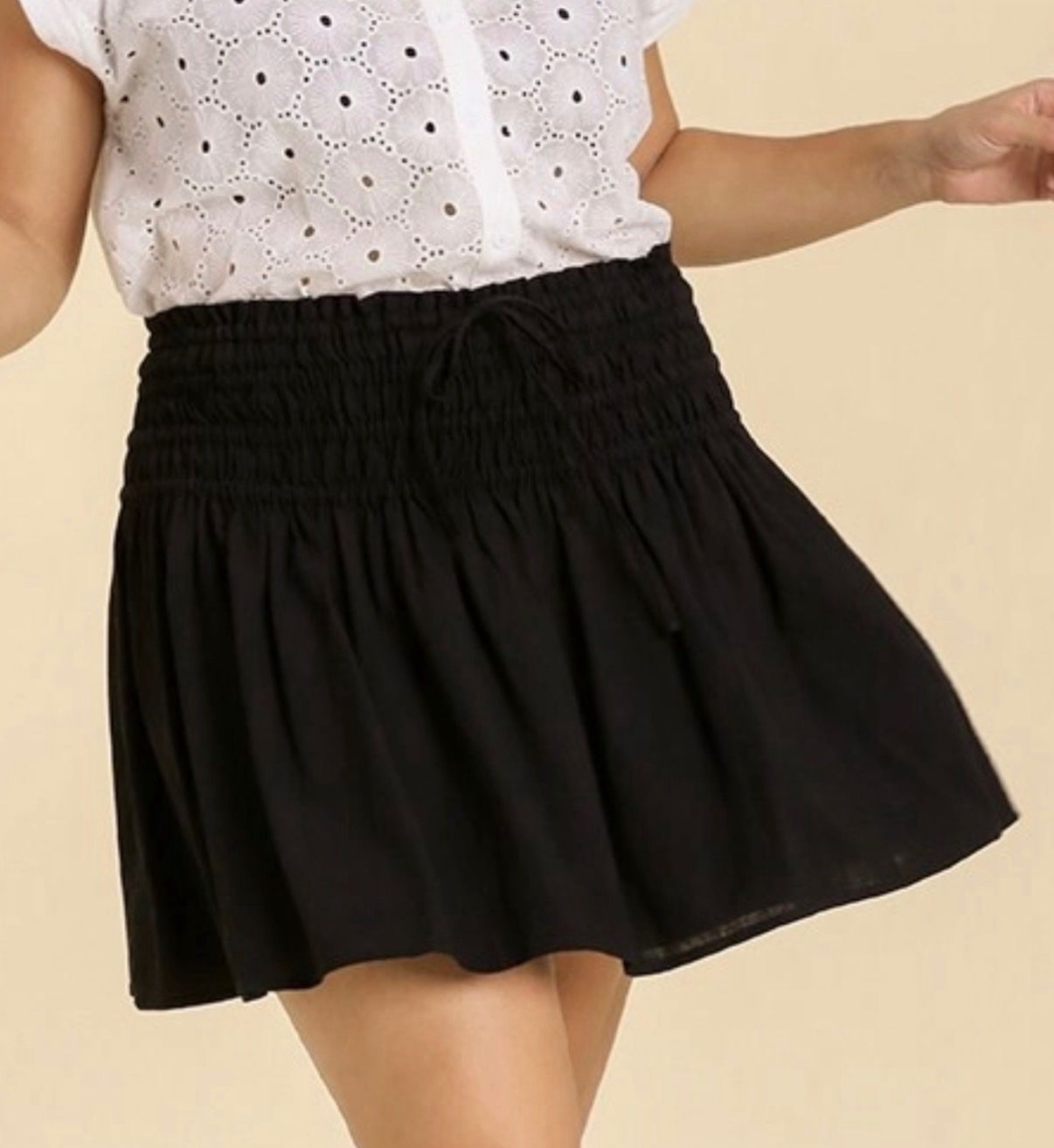 plus scrunch waist band skirt