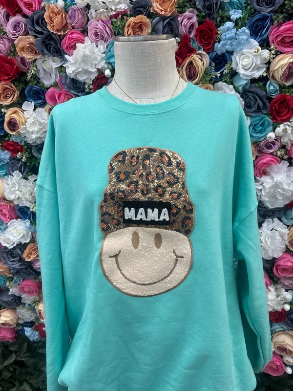 Teal Mama Crewneck