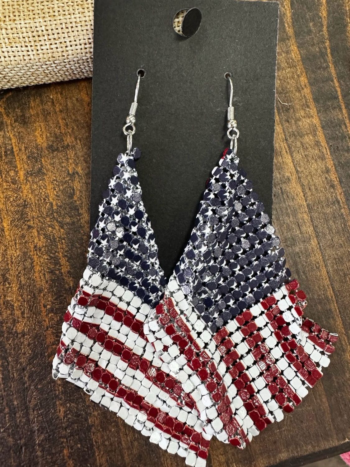 Mesh flag earrings