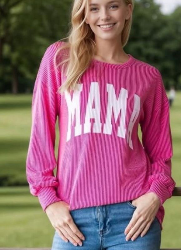 Ribbed Longsleeve Mama Shirt 