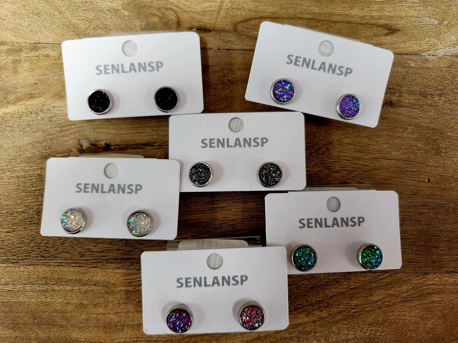 Stud Sparkle Earrings druzy 