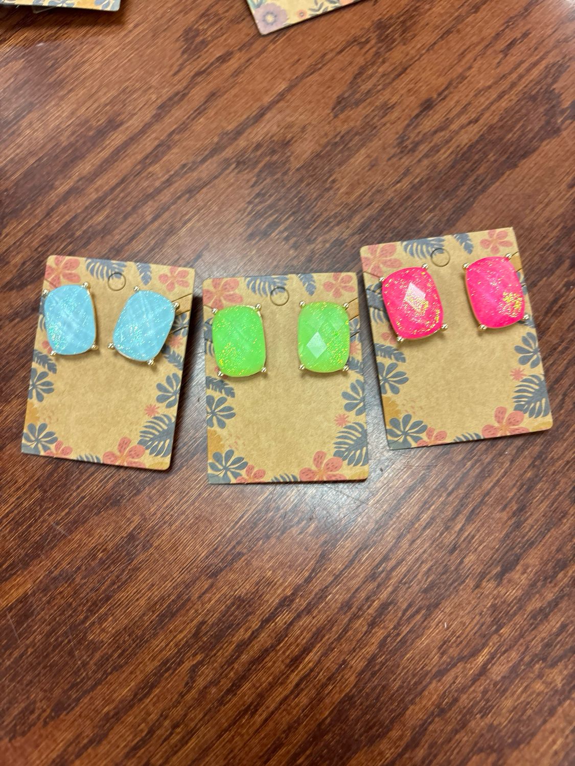 Rectangle Iridescent Earrings 