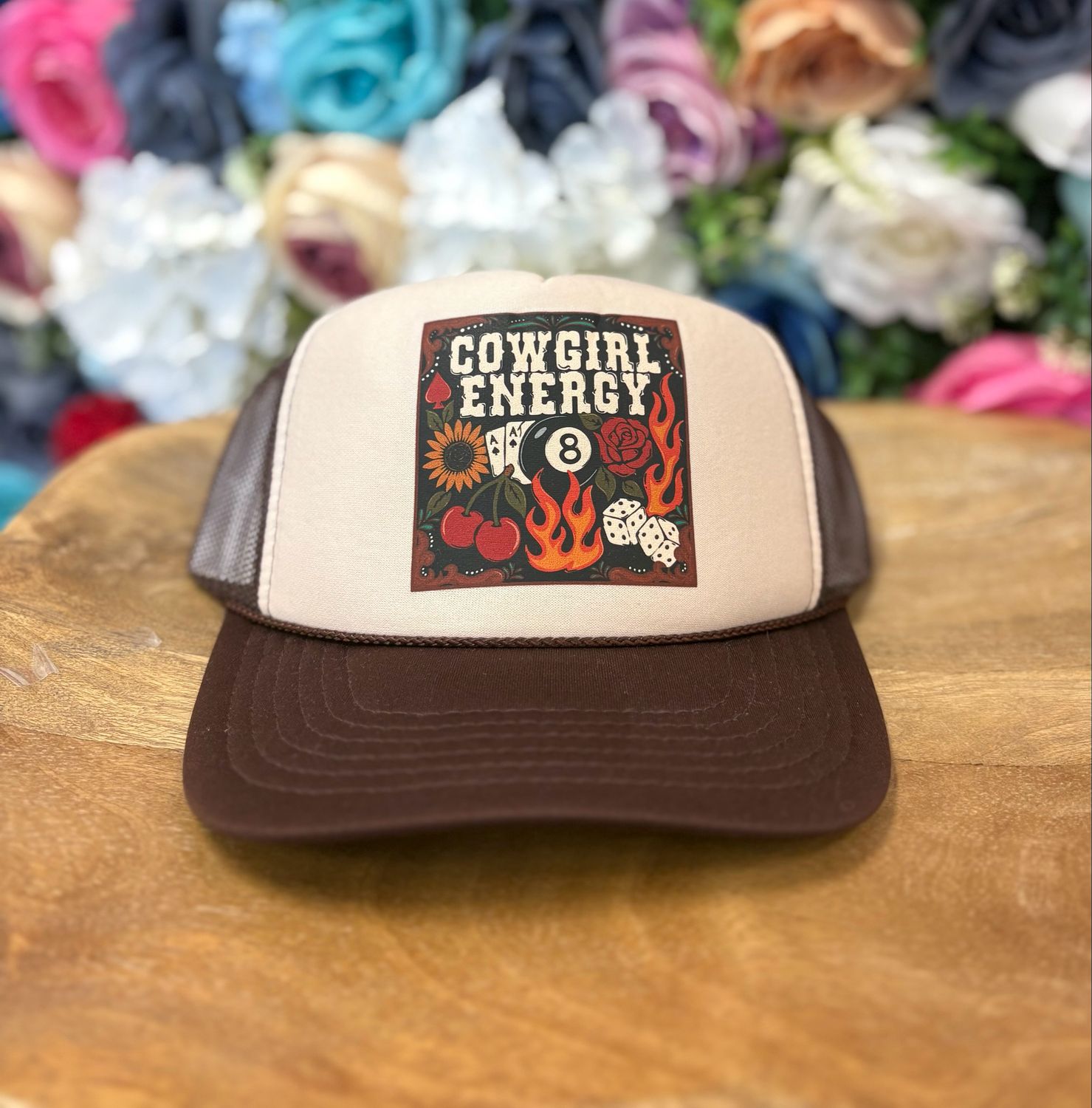 Cowgirl energy trucker hat
