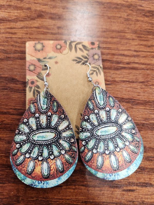 Tear Drop Western Earring
