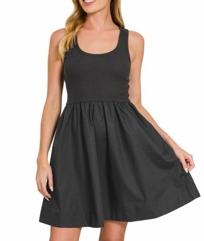 Pull over tank dress w pockets