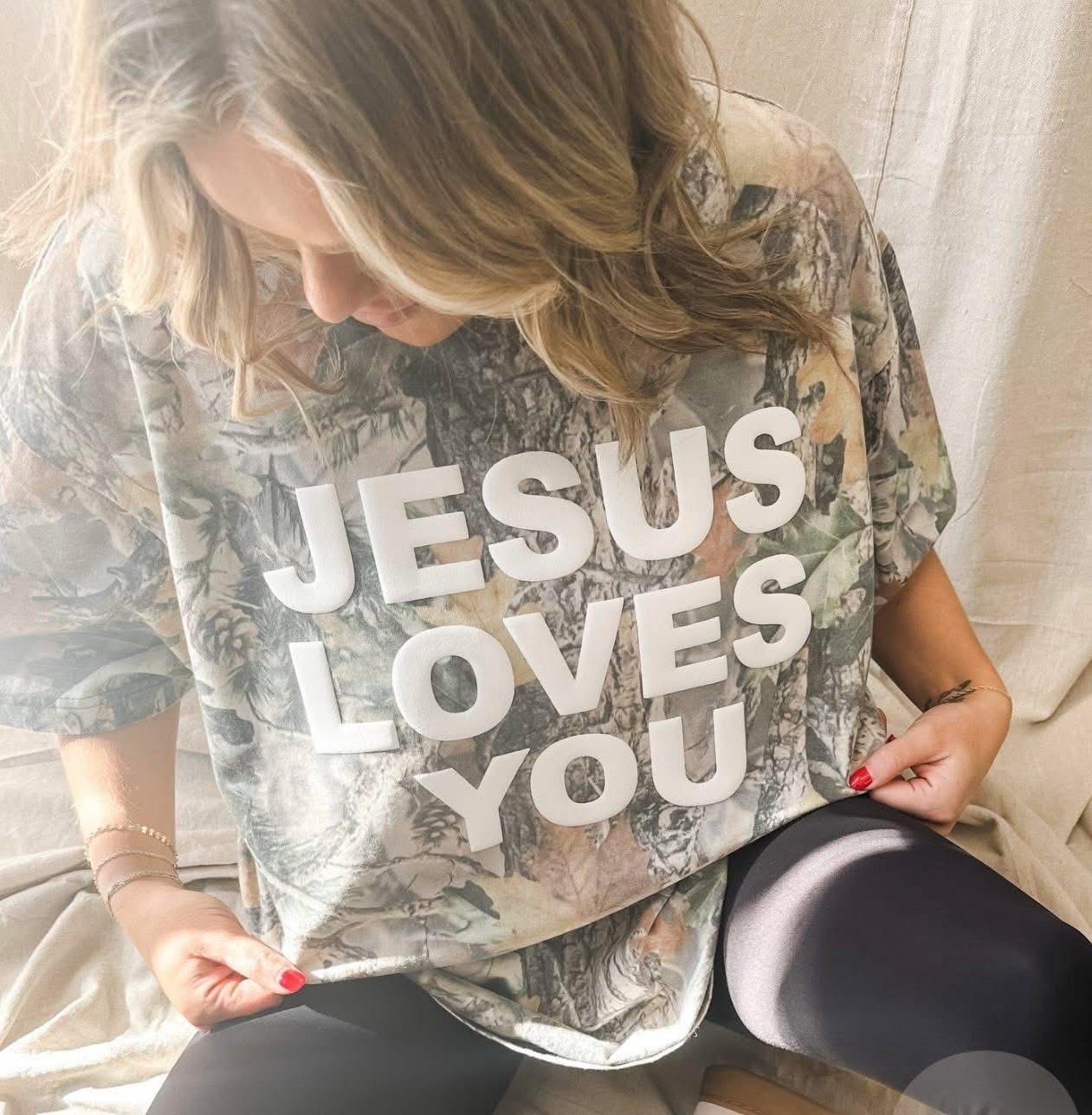 Jesus loves you camo tee
