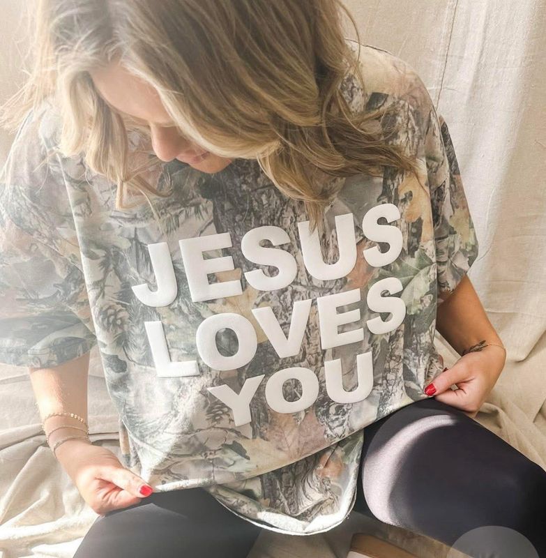 Jesus loves you camo tee
