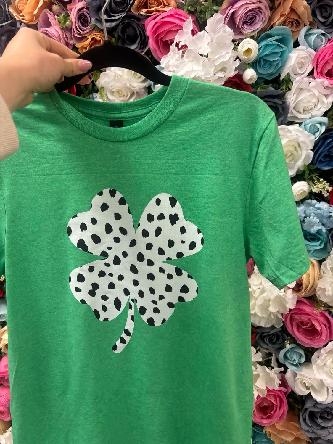 Shamrock Cowprint Tee