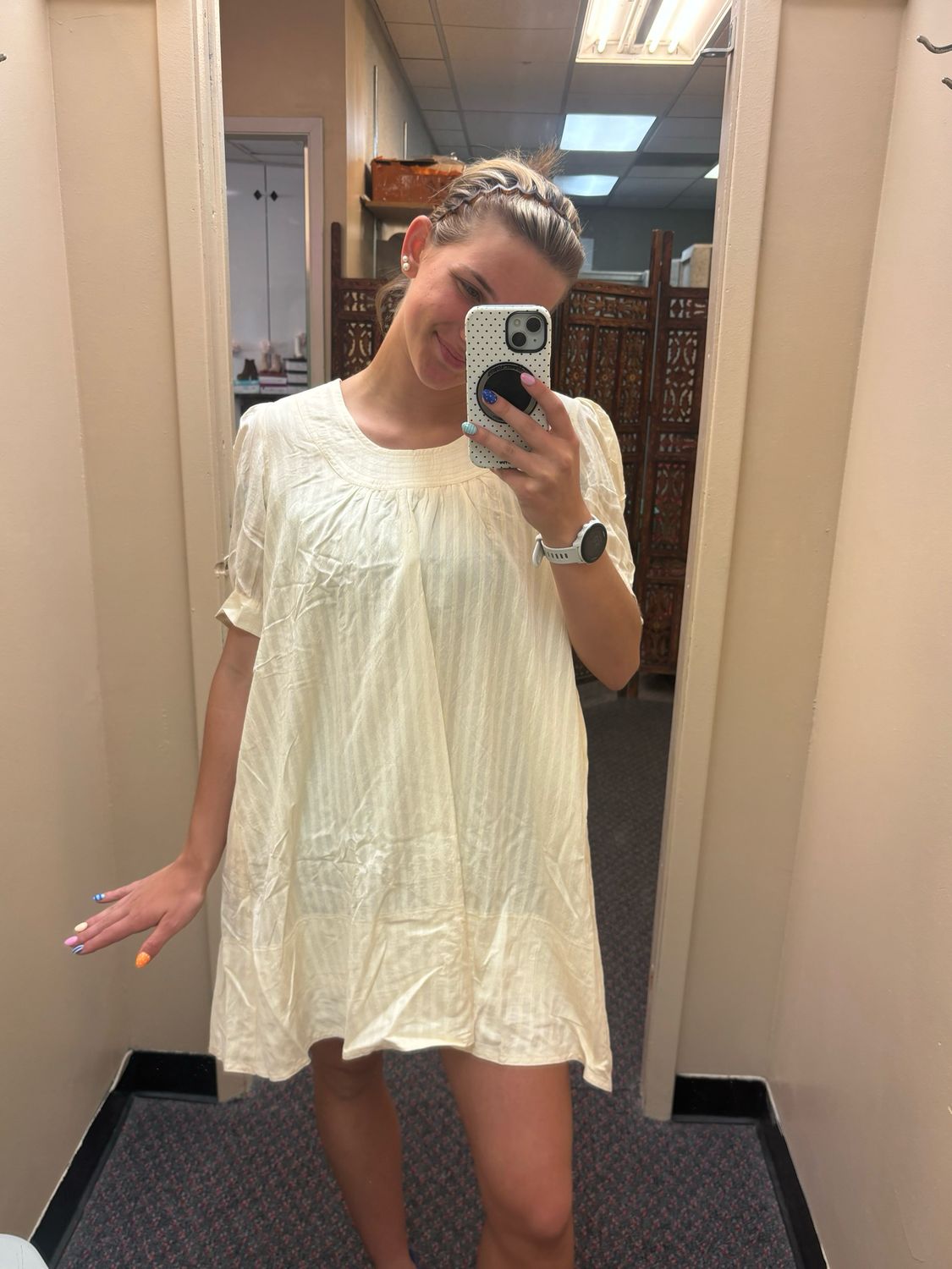 Cream Baby Doll Dress