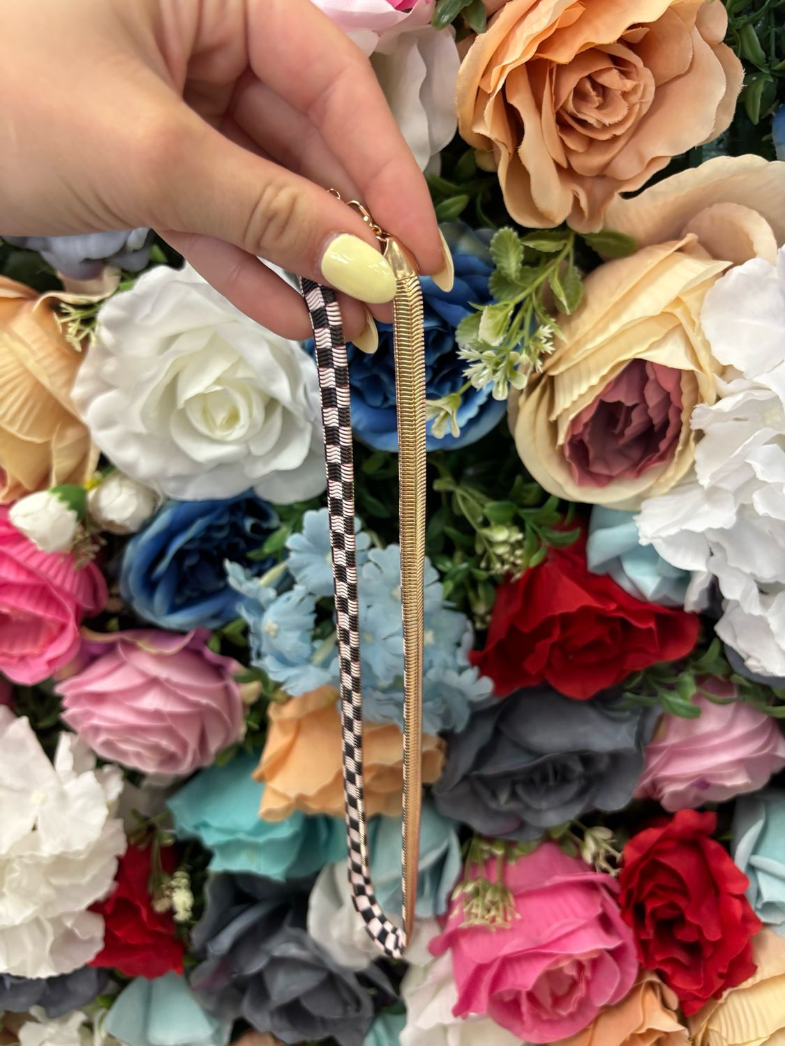 Reversible Checker/Gold Jewelry 