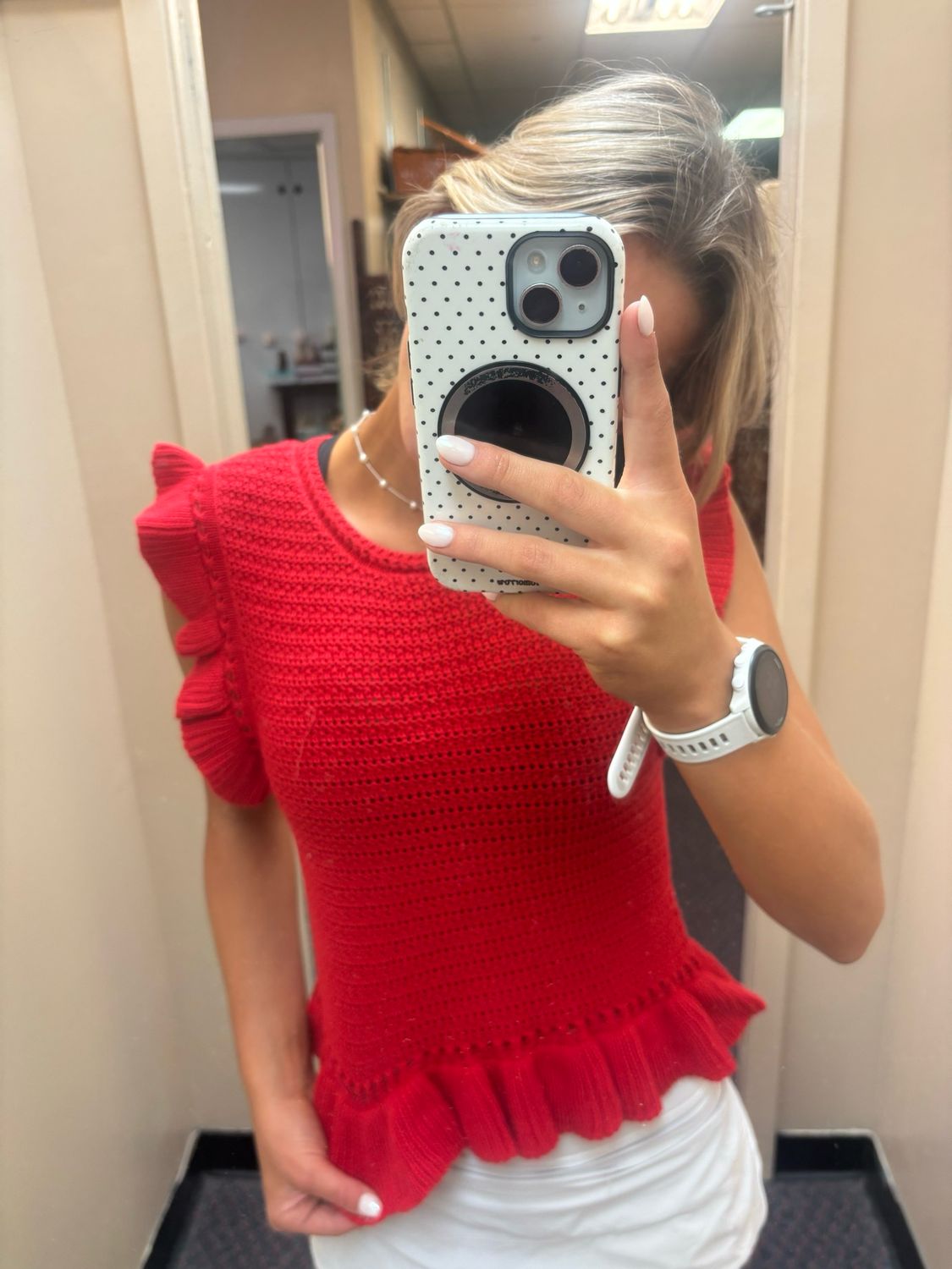 Ruffle Knit Sleeveless Top