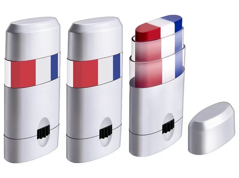 Red white blue face makeup 