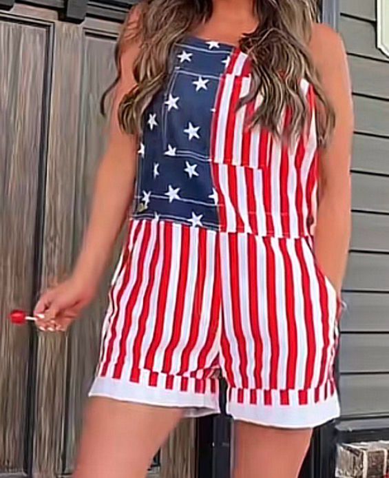 Flag short overalls 