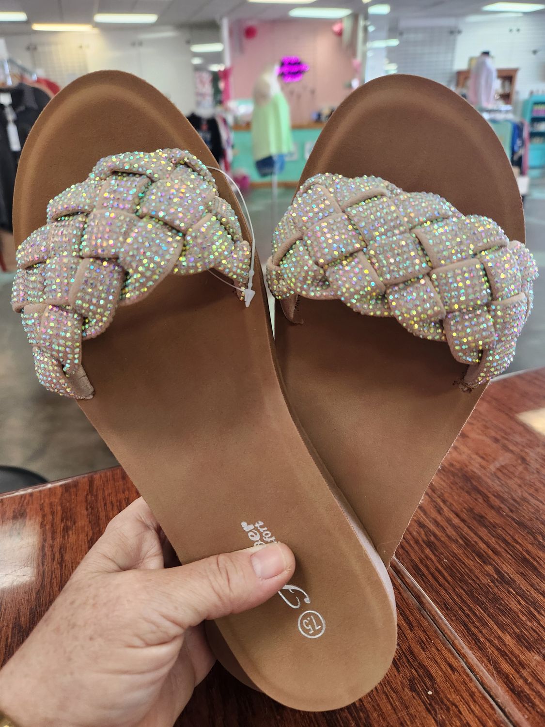 Bling Braided Slides 