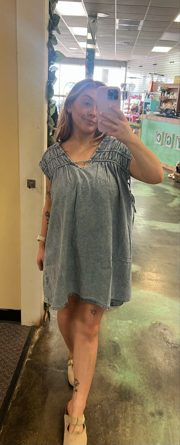 Denim flowy dress