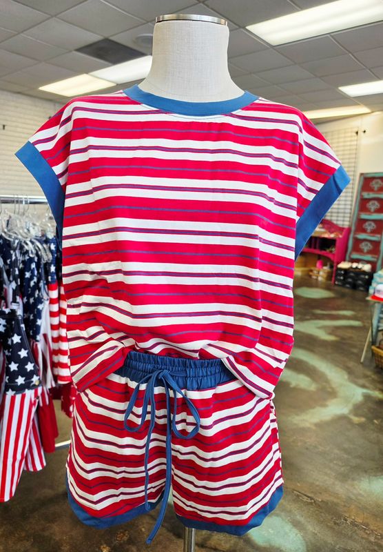 Americana Striped Lounge Set
